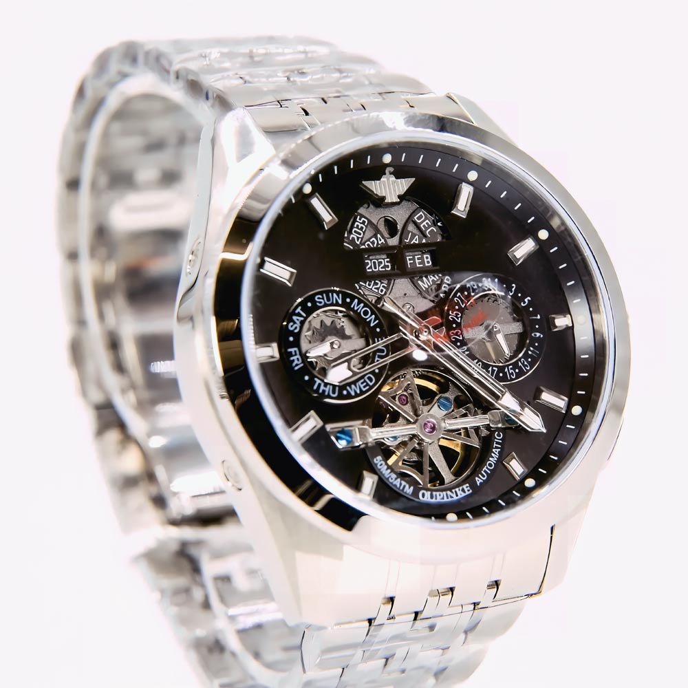 OUPINKE 3251 Mechanical Wristwatch with Black Dial - Analogue Image Shop